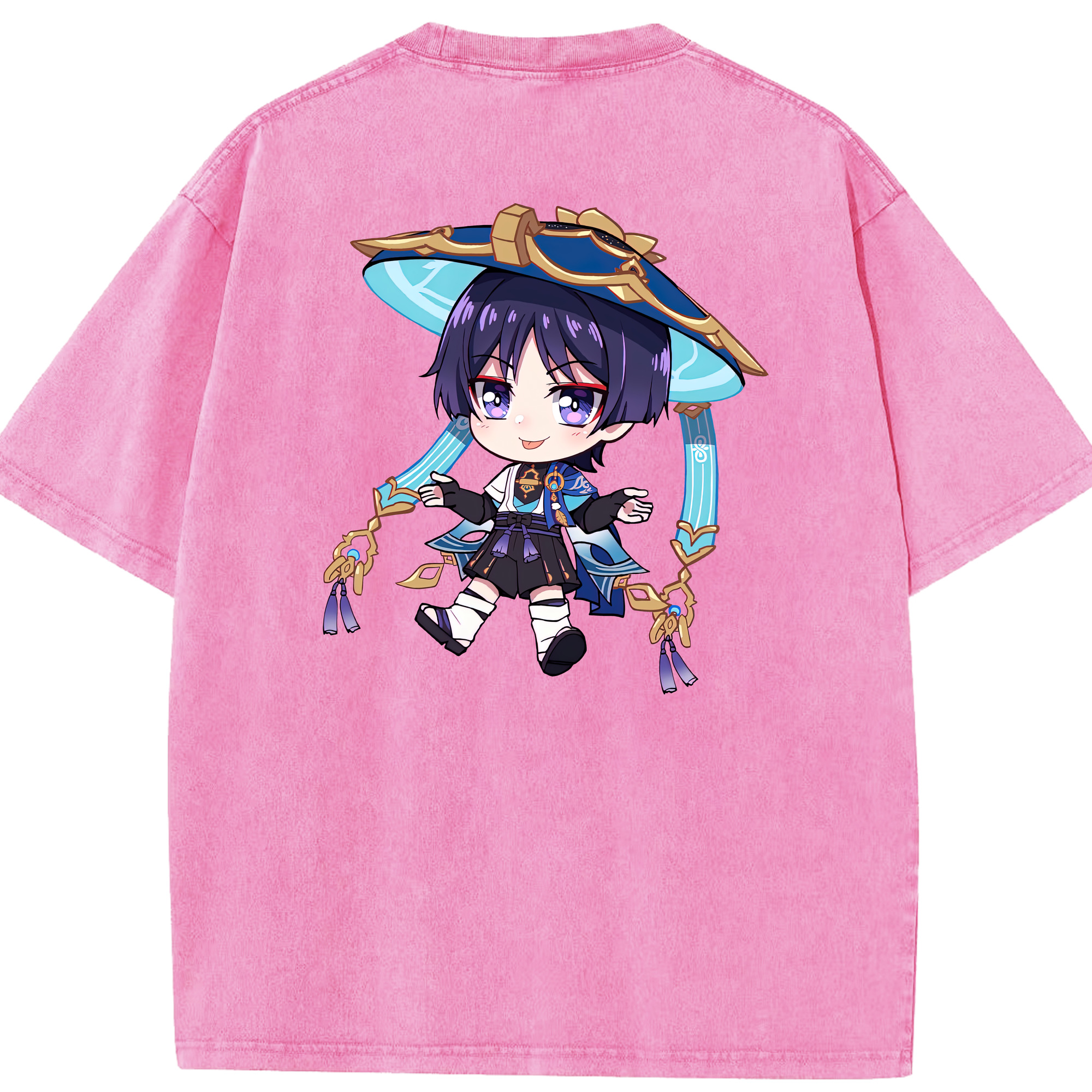 げんし神 さんペい genshin Sanpei 綿100% ヴィンテージ風 半袖Tシャツ（背面プリント）